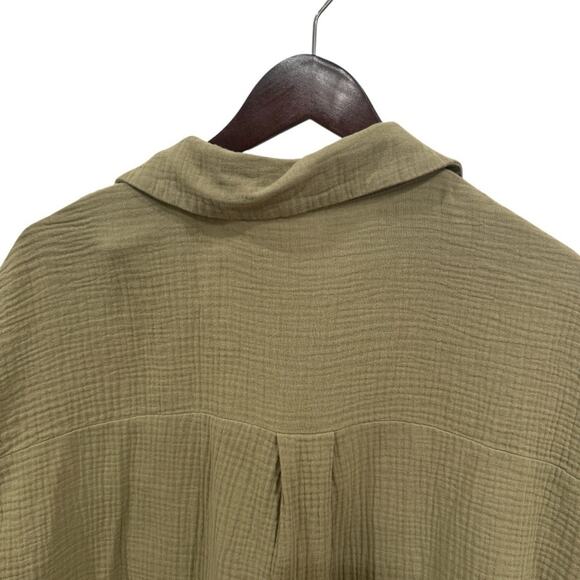 GREATHE Women's Olive Green Cotton Button Down Shirt Size L - Picture 7 of 11